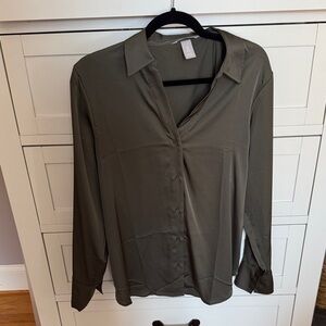H&M Khaki Button-Down Shirt